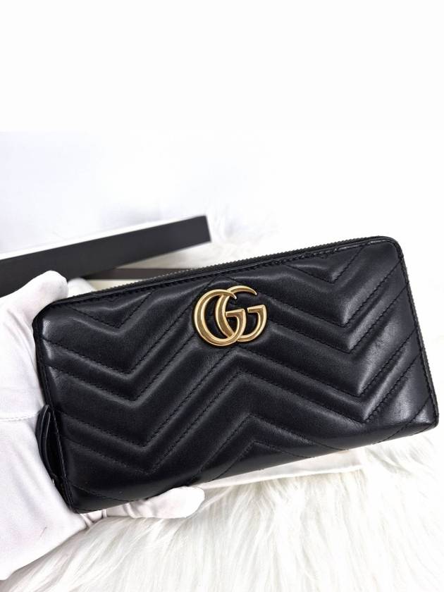 GG Marmont Matelasse Long Zipper Wallet Black - GUCCI - BALAAN 2