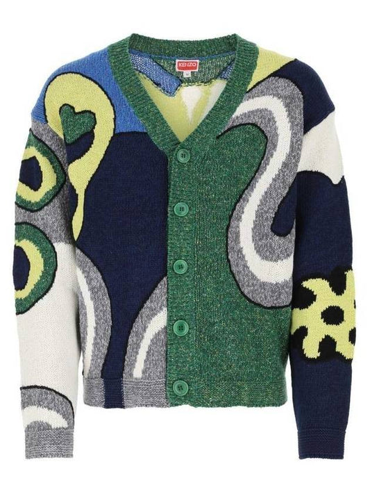 Men's Graphic Print Cotton Cardigan - KENZO - BALAAN 1