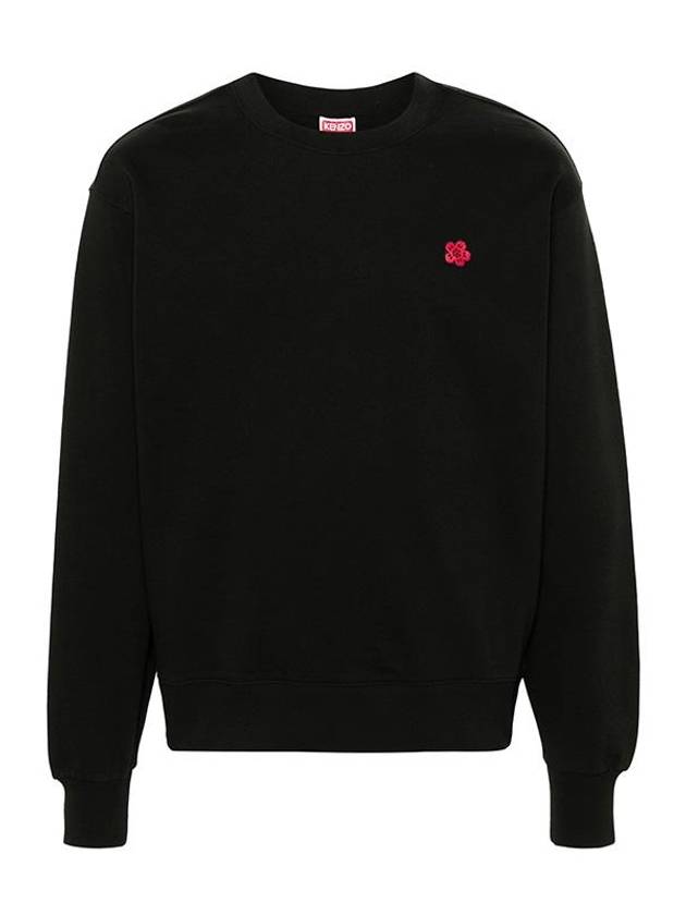 Boke Flower Embroidery Crew Neck Cotton Sweatshirt Black - KENZO - BALAAN 2