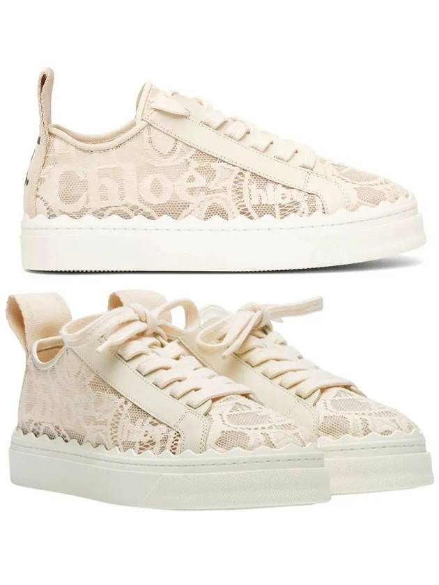 Lauren Lace Low Top Sneakers Mild Beige - CHLOE - BALAAN 2