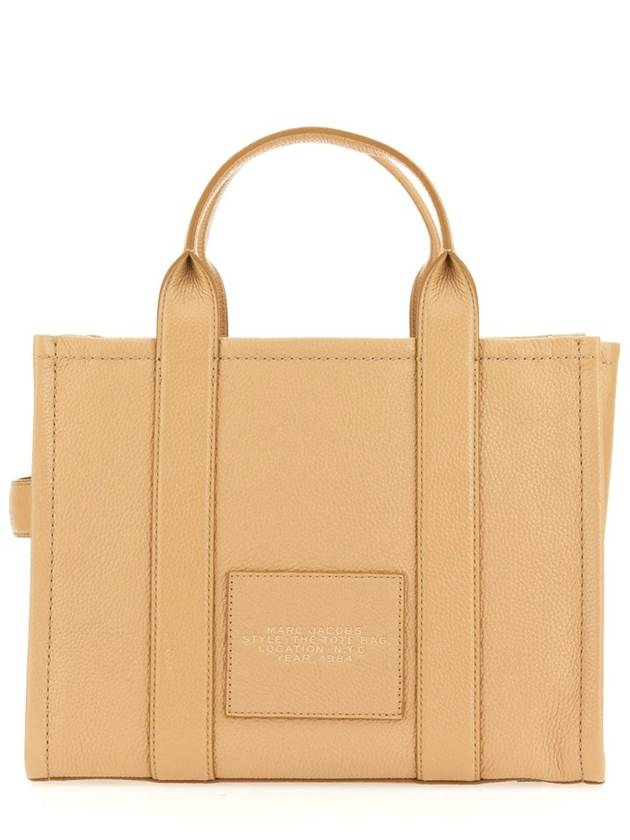 Logo Medium Leather Tote Bag Beige - MARC JACOBS - BALAAN 10