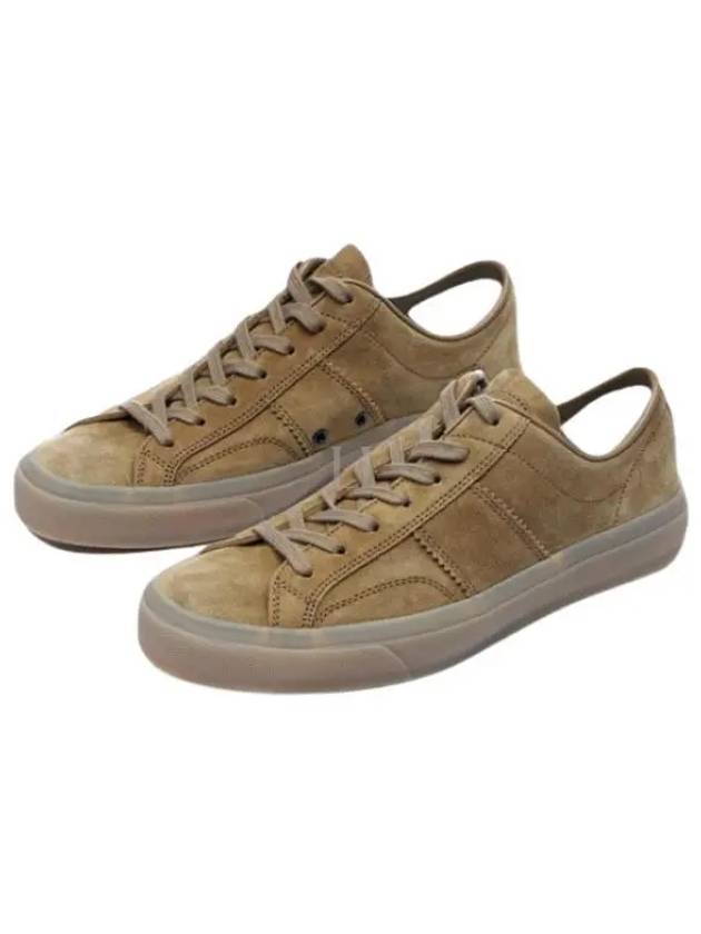 Cambridge Suede Lace-Up Low Top Sneakers Camel - TOM FORD - BALAAN 2