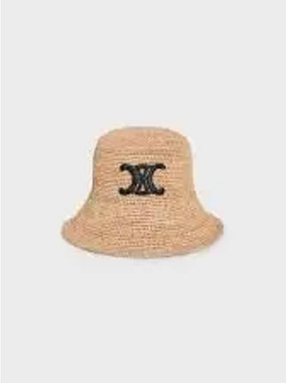 Triomphe Raffia Bucket Hat Natural Black - CELINE - BALAAN 2