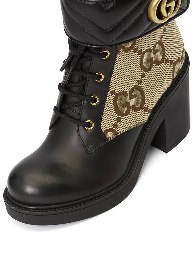 Women's Double G Canvas Middle Boots Camel - GUCCI - BALAAN 8