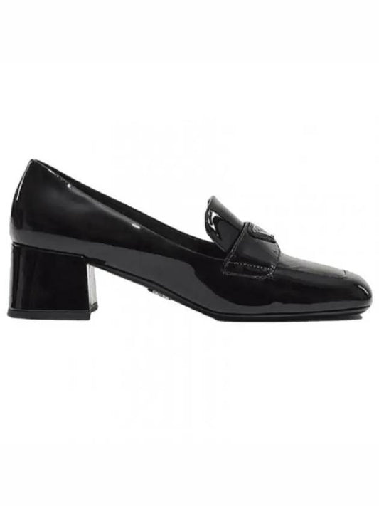 Enamel Metal Triangle Logo Loafers Black - PRADA - BALAAN 2