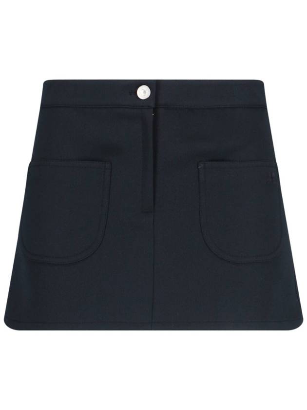 2-Pocket Twill Mini A-Line Skirt Black - COURREGES - BALAAN 2