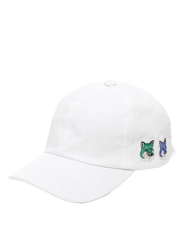 Double Fox Head Patch Ball Cap White - MAISON KITSUNE - BALAAN 1