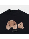 Kids Kill the Bear Crew Neck Sweatshirt Navy Blue PBBA001F21FLE001 4660 - PALM ANGELS - BALAAN 3