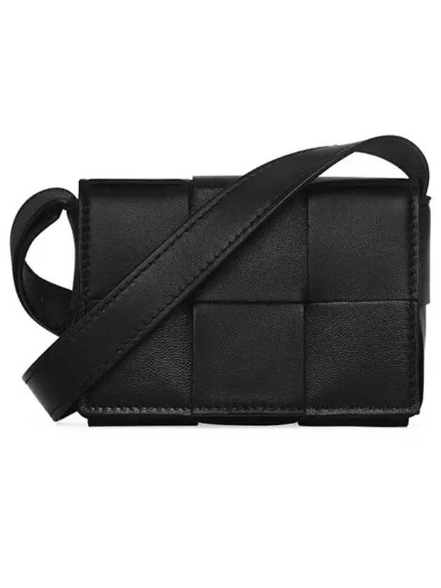 Intrecciato Cassette Small Cross Bag Black - BOTTEGA VENETA - BALAAN 3