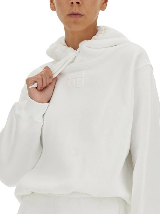 Wang logo detail hooded top white - ALEXANDER WANG - BALAAN 6