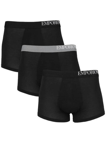 Soft Touch Recycled Boxer Briefs 3 Pack Set Black - EMPORIO ARMANI - BALAAN 1