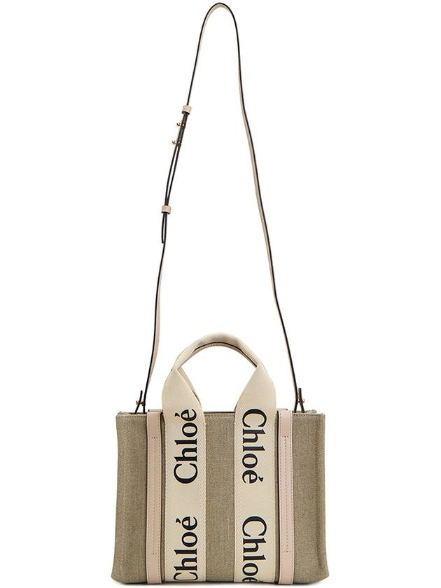 Woody Small Canvas Tote Bag Pink Beige - CHLOE - BALAAN 8