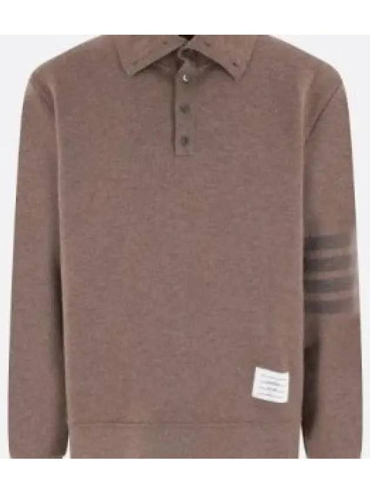 4-Bar Funnel Neck Pullover Knit Top Brown - THOM BROWNE - BALAAN 2