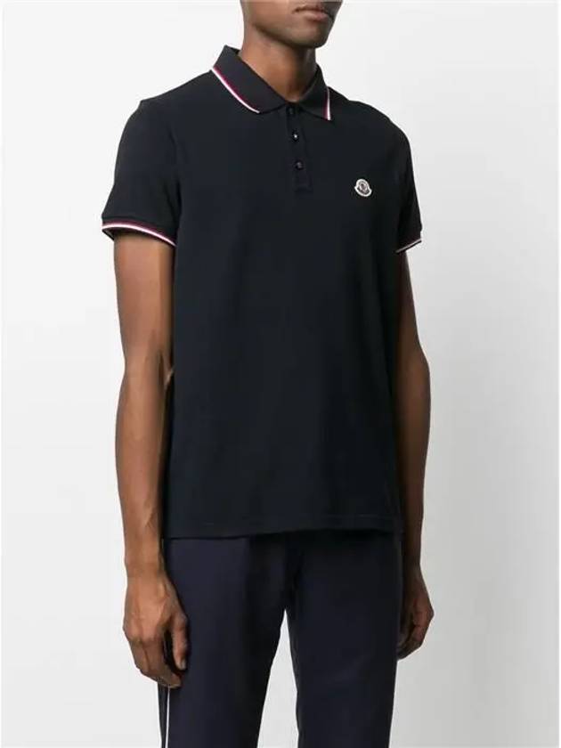 8A70300 84556 Logo Patch Pique Polo Short Sleeve - MONCLER - BALAAN 3