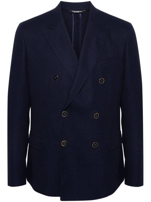 Virgin Wool Double Breasted Blazer G2NW1TFM2GU - DOLCE&GABBANA - BALAAN 1