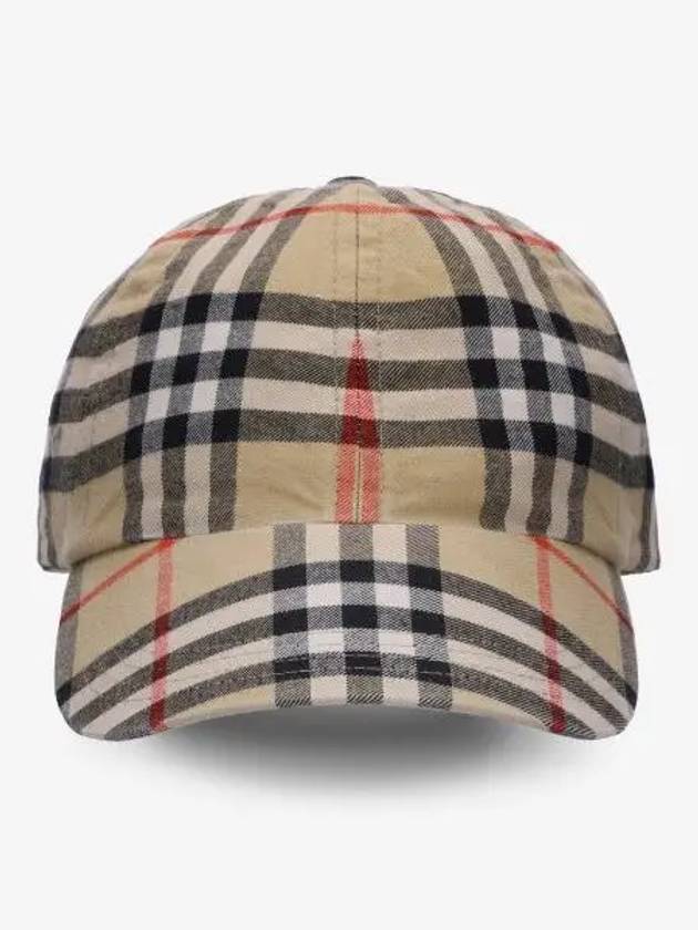 Check Cotton Ball Cap Beige - BURBERRY - BALAAN 2