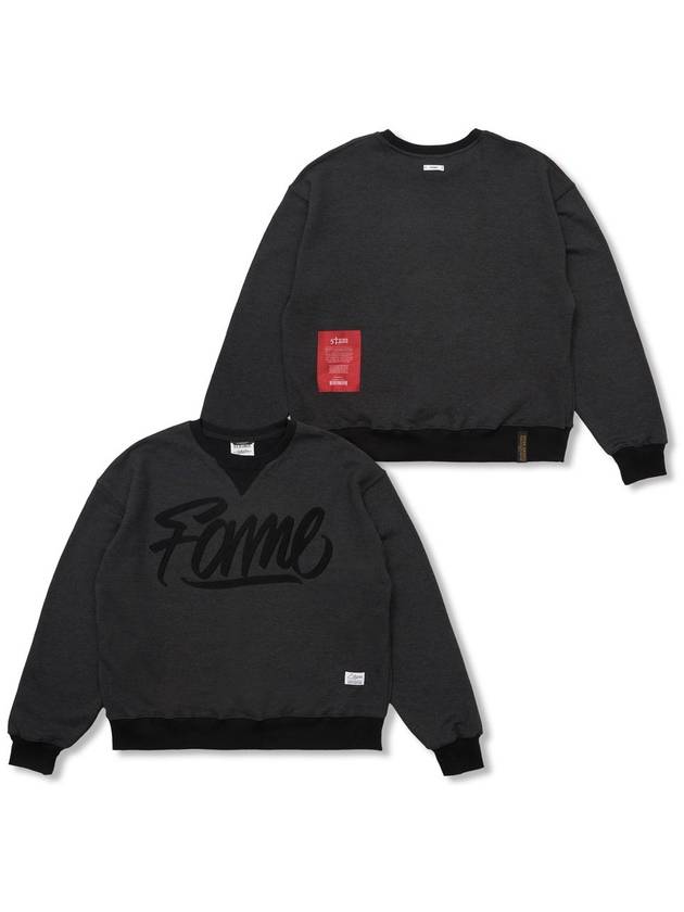 Fame Oversized Crewneck Charcoal - STIGMA - BALAAN 1