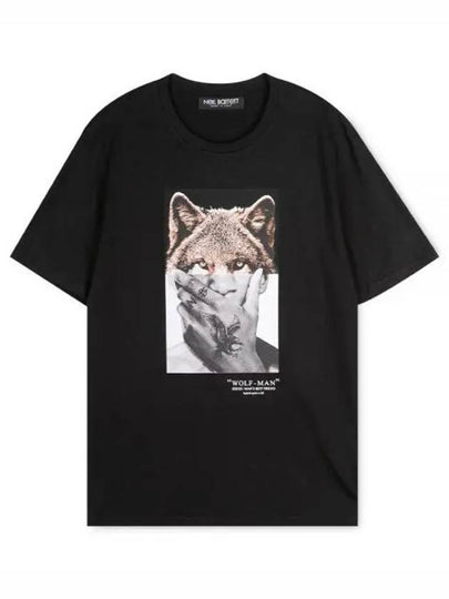 Wolfman Print Short Sleeve T-Shirt Black - NEIL BARRETT - BALAAN 2