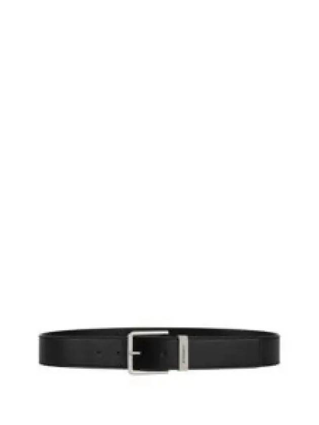 Square Buckle Leather Belt Black - GIVENCHY - BALAAN 2