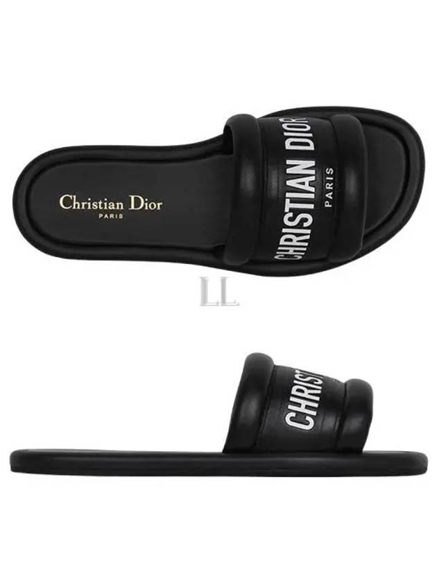 Every-D Embossed Lambskin Slippers Black - DIOR - BALAAN 2