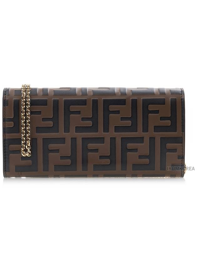 FF Diamond Continental Chain Cross Bag Brown - FENDI - BALAAN 4