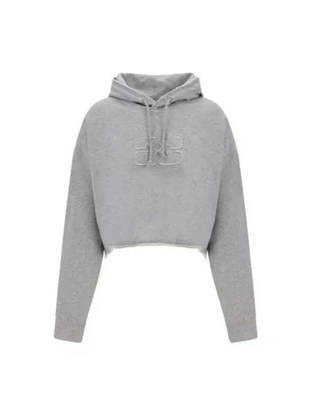 Isoli Crop Hoodie Grey - GANNI - BALAAN 2