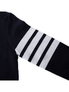 Engineered 4 Bar Stripe Loopback Jersey Knit Crewneck Sweatshirt Navy - THOM BROWNE - BALAAN 6