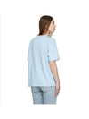 Tone On Tone Heart Logo Short Sleeve T-Shirt Sky Blue - AMI - BALAAN 7