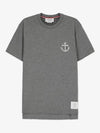 Midweight Jersey Anchor Short Sleeve T-Shirt Light Grey - THOM BROWNE - BALAAN 2