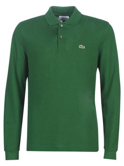 Classic Fit Long Sleeve Polo Shirt Green - LACOSTE - BALAAN 2