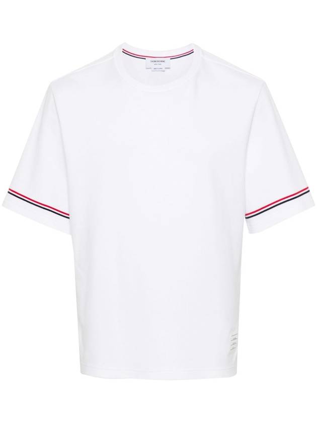 Cotton Rugby Short Sleeve T-Shirt White - THOM BROWNE - BALAAN 2