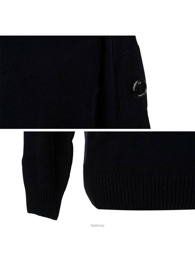 Lens Wappen Wool Knit Top Navy - CP COMPANY - BALAAN 6