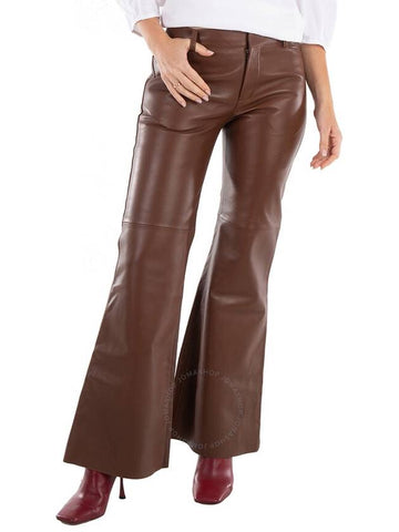 Chloe Ladies Dark Chesnut Flare Leather Pant, Brand Size 38 (US Size 6) - CHLOE - BALAAN 1