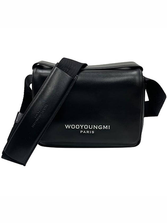 Logo Leather Messenger Bag Black W243BA02632B TJ - WOOYOUNGMI - BALAAN 1