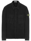 Wappen Patch Two Pocket Shirt Jacket Black - STONE ISLAND - BALAAN 2