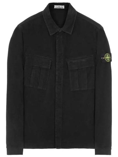 Wappen Patch Two Pocket Shirt Jacket Black - STONE ISLAND - BALAAN 2