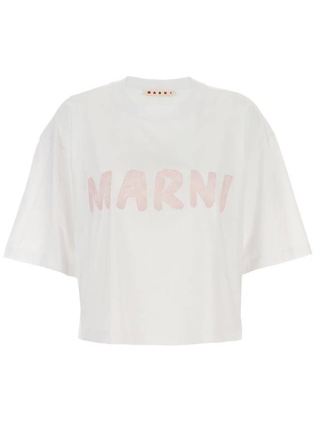 Marni Logo Print Cropped T-Shirt - MARNI - BALAAN 1