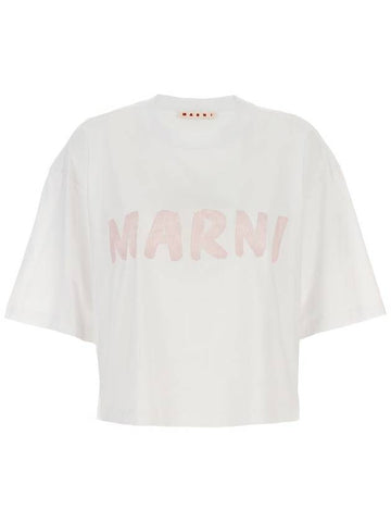 Marni Logo Print Cropped T-Shirt - MARNI - BALAAN 1