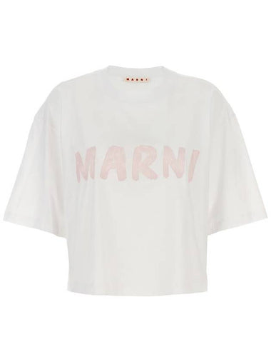 Marni Logo Print Cropped T-Shirt - MARNI - BALAAN 1