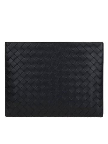 Medium Intrecciato Document Case Black - BOTTEGA VENETA - BALAAN.