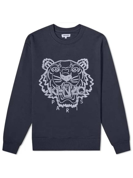 Men's Tiger Logo Sweatshirt Navy - KENZO - BALAAN.