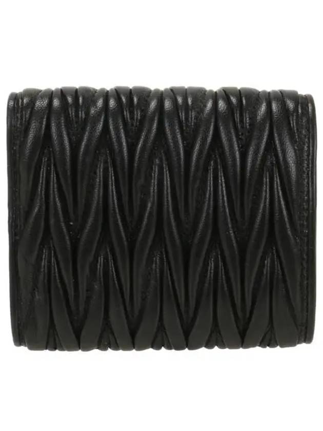 Matelasse Logo Nappa Leather Half Wallet Black - MIU MIU - BALAAN 4