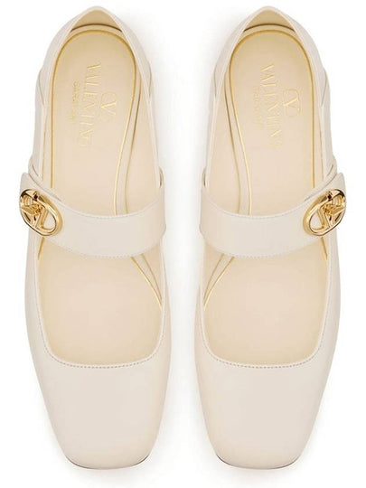 V Logo Rocker Mary Jane Ballerina White - VALENTINO - BALAAN 2