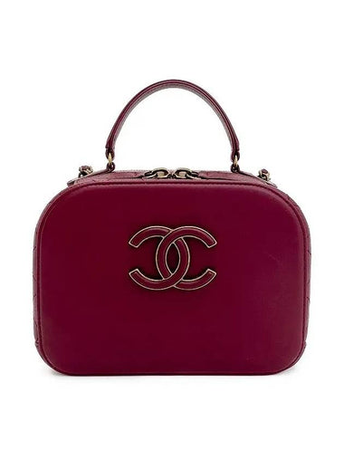 Top handle cosmetic shoulder bag burgundy vintage gold calfskin 3ET1898 - CHANEL - BALAAN 1