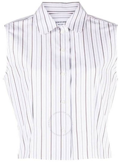 striped sleeveless poplin shirt FLL173AF0620 - THOM BROWNE - BALAAN 2