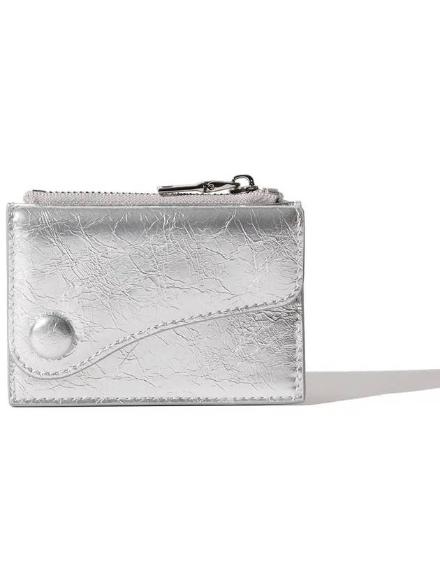 Dot Saddle Key Ring Zipper Coin Wallet Silver - LE MASQUE - BALAAN 4