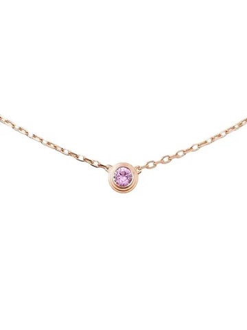 Damour Pink Sapphire Necklace Rose Gold - CARTIER - BALAAN 1