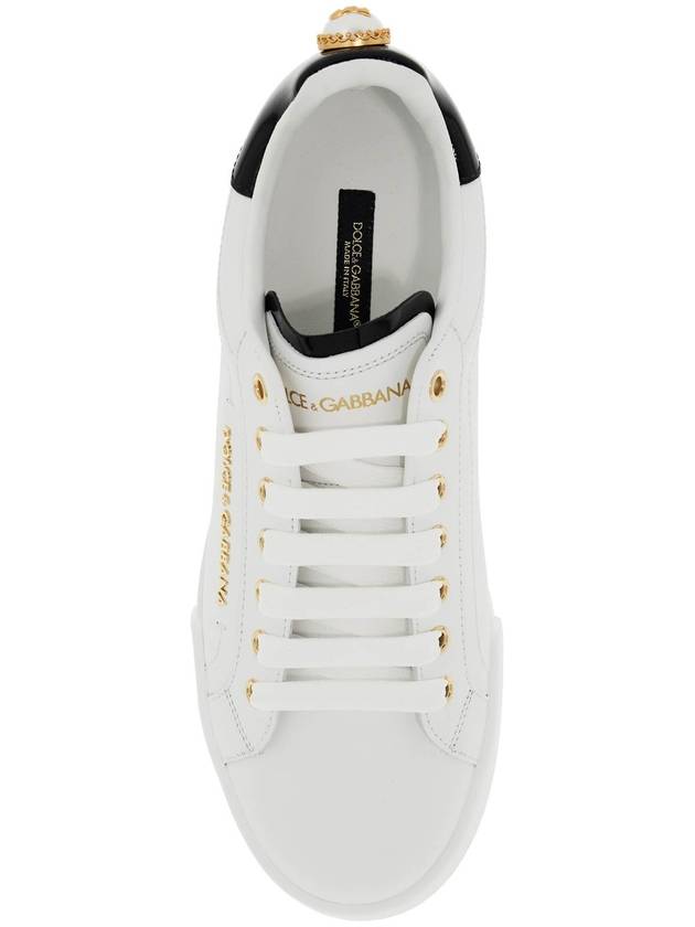 Women's Calfskin Nappa Portofino Sneakers White - DOLCE&GABBANA - BALAAN 3