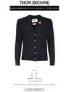 Men's Jersey Stitch V-Neck Cardigan Navy - THOM BROWNE - BALAAN 3