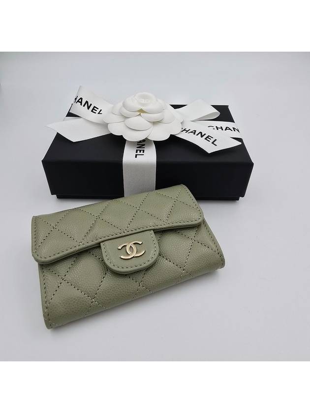 25C Classic Snap Clutch Card Wallet Khaki Green AP0214 - CHANEL - BALAAN 4